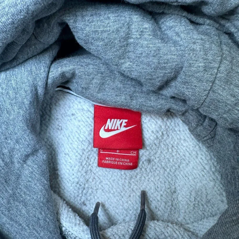Y2K Red Tag Nike Scuba/Ninja Hoodie Size Small Grey with Black Nike logo